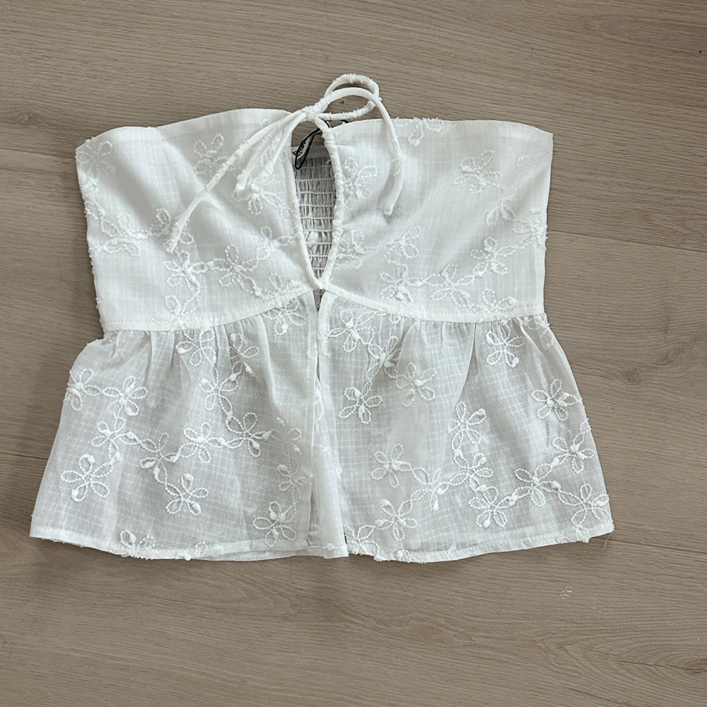 Princess Polly White Floral Embroidered Top